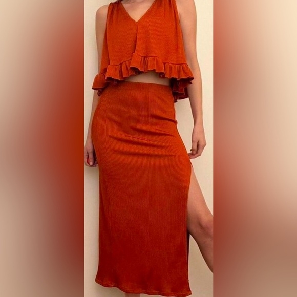 Free people skirt & top set Burnt Orange - Picture 3 of 3